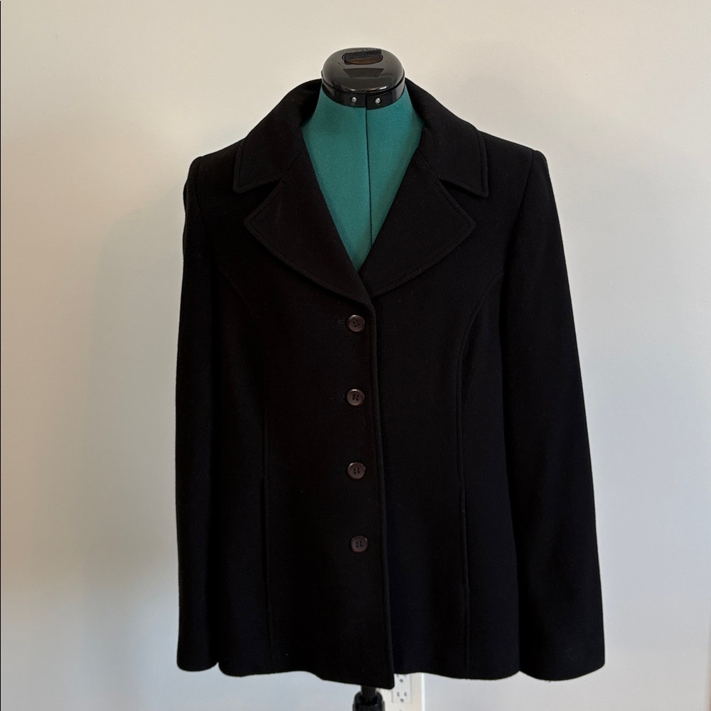 TRIBAL Black Cashmere and Wool Blend Coat